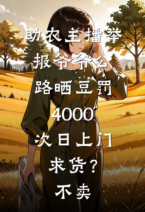 助农主播举报爷爷公路晒豆罚4000，次日上门求货？不卖