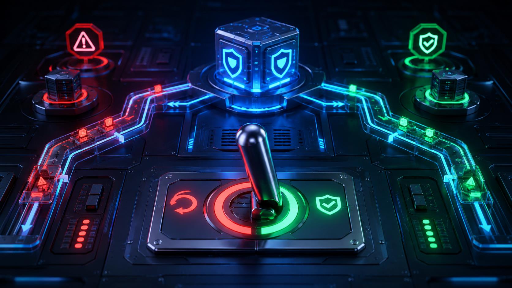 API中转站回滚开关 3D 科技渲染
