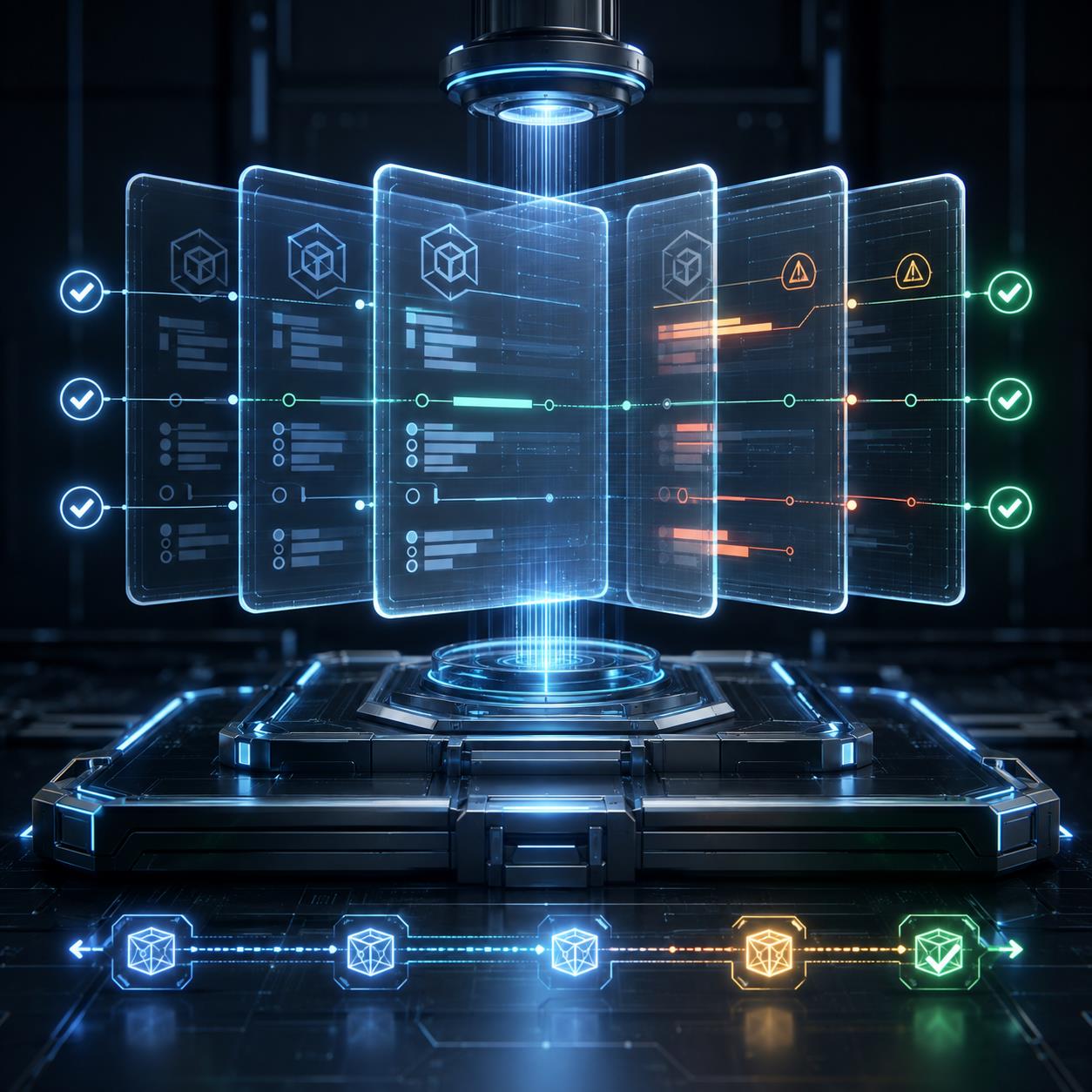 API中转站配置文件版本校验 3D 科技渲染