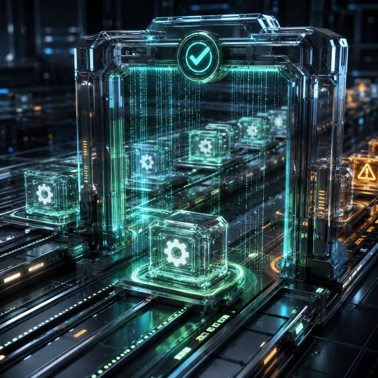 API中转站上线前配置审计 3D 科技渲染