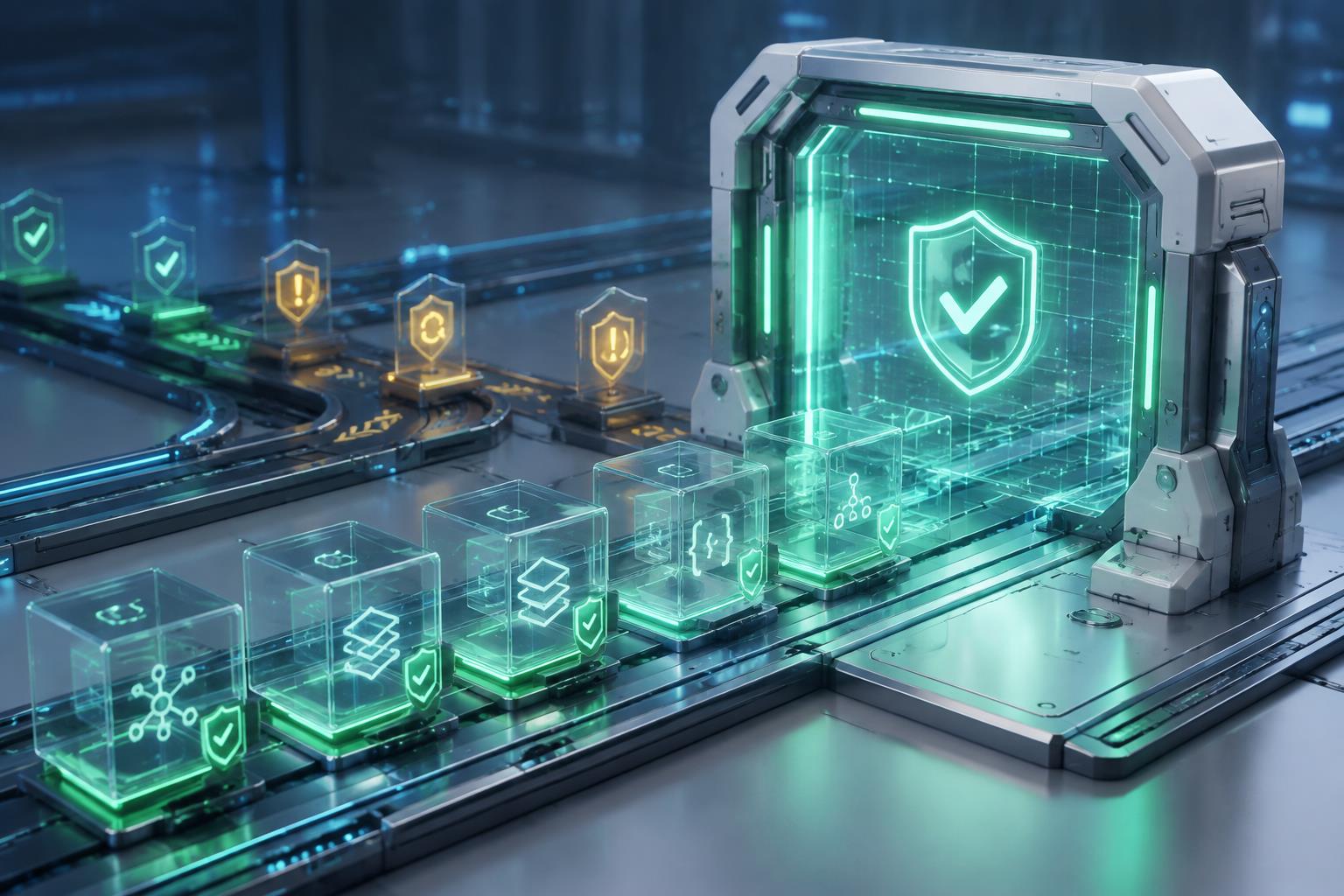 API中转站上线验收门禁 3D 科技渲染