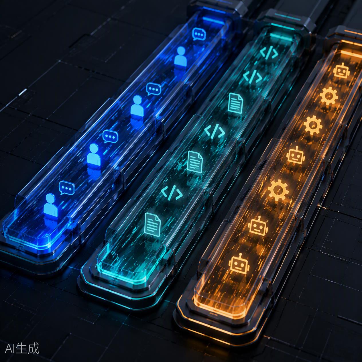 不同用量流向不同统计通道的 3D 科技图