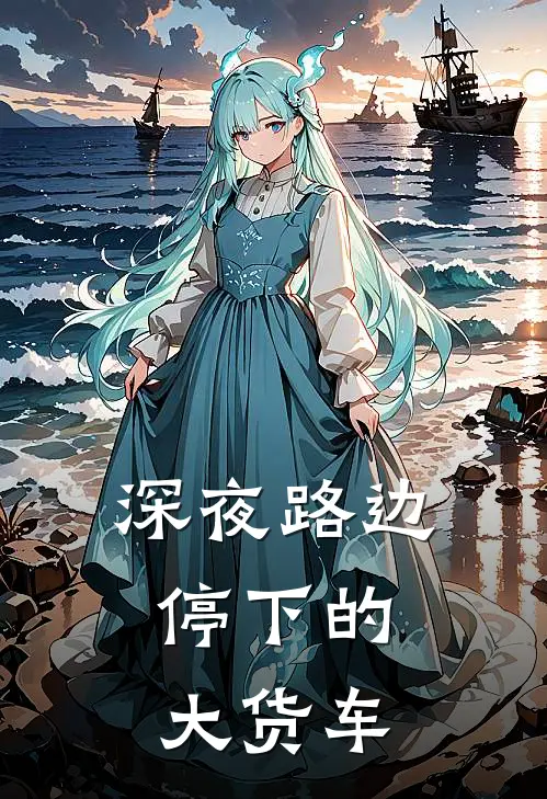 深夜路边，停下的大货车